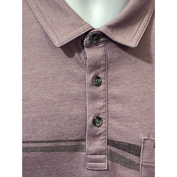 Travis Matthew Mens Shirt Large Purple Stripe Polo Short Sleeve - Picture 12 of 12